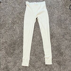 SKIM Cotton Ribbed Leggings in BONE